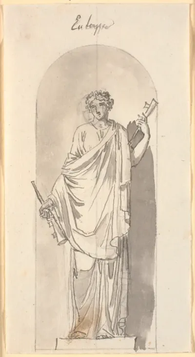 Euterpe som statue i en niche