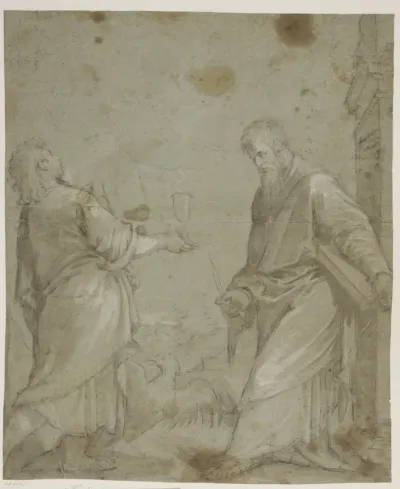 Evangelisten Johannes og den hellige Bartholomæus fra Jacopo Bassanos altertavle i Cassola
