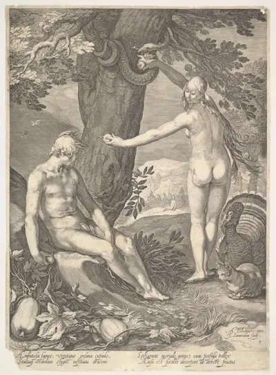 Eve Giving Adam the Forbidden Fruit, plate 3 from "The Story of Adam and Eve"