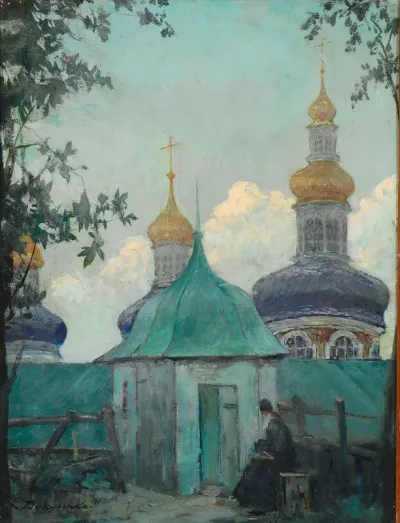 Evening at a Russian monastery