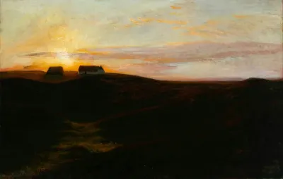 Evening atmosphere at Jutland Moor.