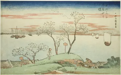 Evening Cherry Blossoms at Goten Hill (Gotenyama no yuzakura), from the series "Famous Views of the Eastern Capital (Toto Meisho)"