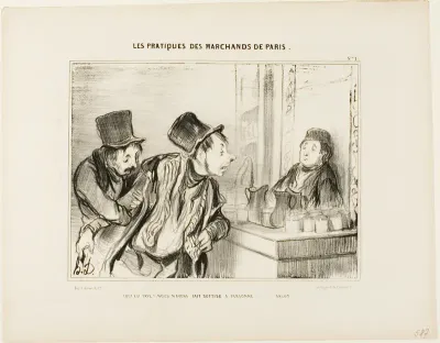 “Everything is Paid for? And We Didn't Insult Anyone… Bye,” plate 31 from Types Parisiens