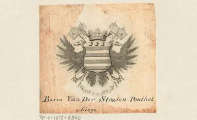 Ex libris van Baron Van Der Straten-Ponthoz a Liege
