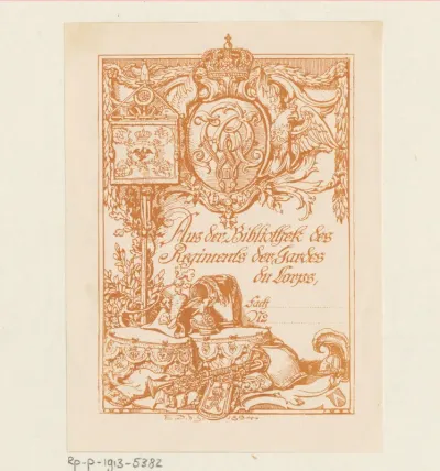 Ex libris van Bibliothek des Regiments der Gardes de Corps