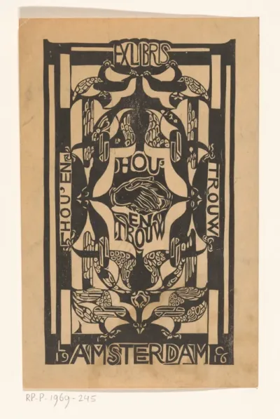 Ex libris van de vereniging Hou'en Trouw