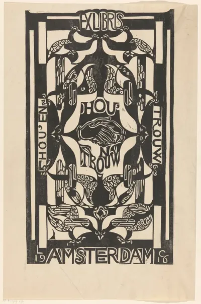 Ex libris van de vereniging Hou'en Trouw
