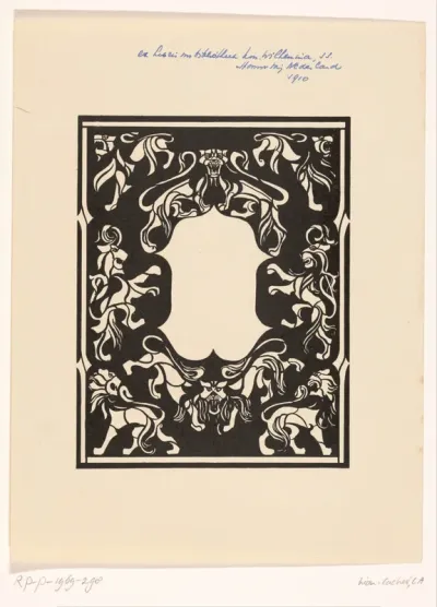 Ex libris van het stoomschip Koningin Wilhelmina