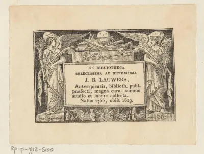 Ex libris van J.B. Lauwers