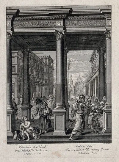 Examples of charity: clothing the naked