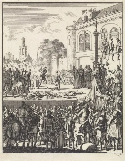 Executie van de volgelingen van de verslagen koning Frederik V te Praag, 1621