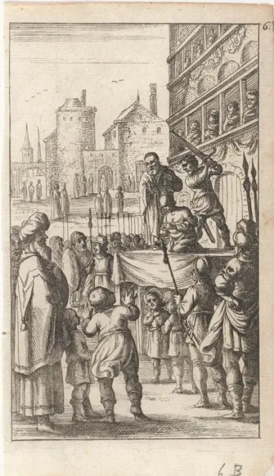 Executie van een veroordeelde op een schavot