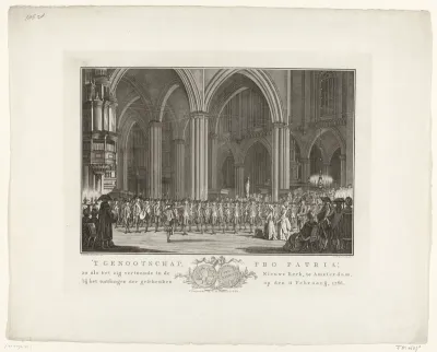 Exercitiegenootschap Pro Patria in de Nieuwe Kerk te Amsterdam, 1786