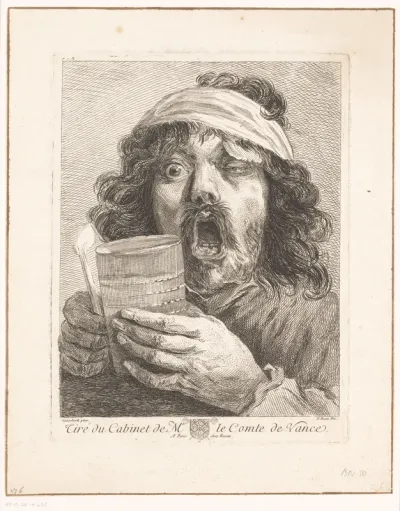 Expressief portret van een eenogige drinker