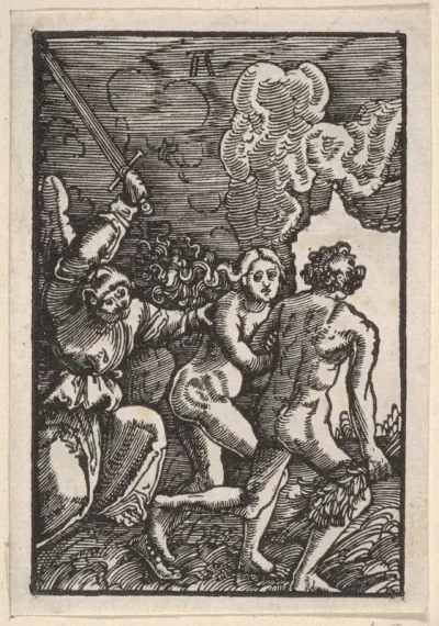 Expulsion from Paradise, from "The Fall and Salvation of Mankind Through the Life and Passion of Christ"