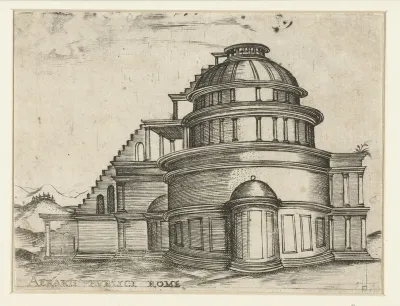 Exterieur van een klassieke tempel
