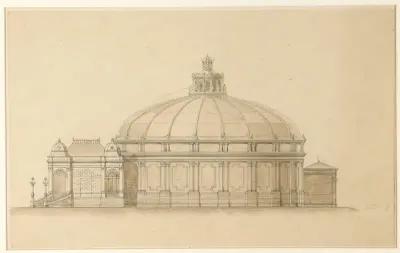 Exterieur van het Panoramagebouw aan de Plantage Middenlaan te Amsterdam