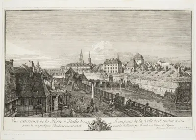 Exterior View of the Italian Gate of the Ramparts of the Town of Dresden