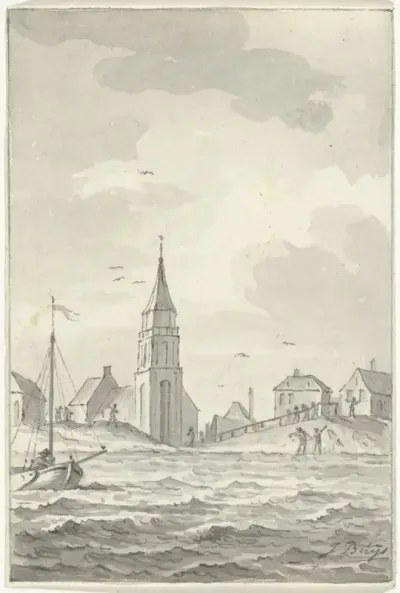 Extreem hoge waterstand bij Scheveningen, december 1790