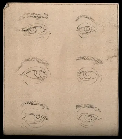 Eyes expressing extreme emotion, from coldness to rage