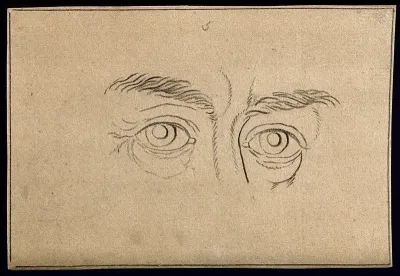 Eyes which express (according to Lavater) a good but weak and thus possibly suspicious character