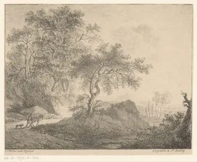 Ezeldrijver in berglandschap