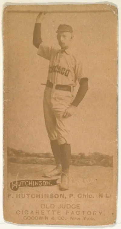 F. Hutchinson, Pitcher, Chicago, from the Old Judge series (N172) for Old Judge Cigarettes