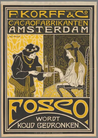 F. Korff & Co. Cacaofabrikanten Amsterdam. Fosco wordt koud gedronken