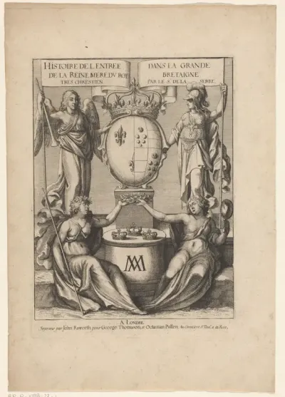 Faam en Minerva met het wapen van Maria de' Medici