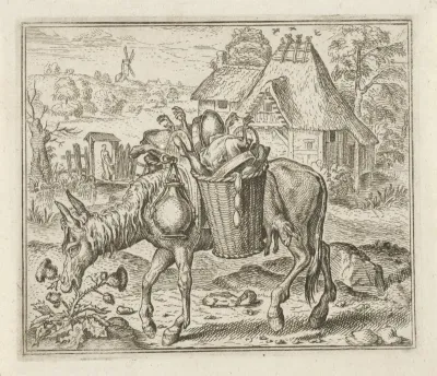 Fabel van de ezel beladen met lekkernijen