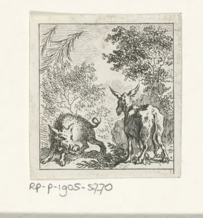 Fabel van de ezel en het wild zwijn