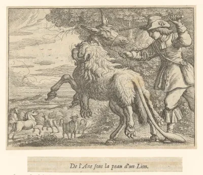 Fabel van de ezel in de leeuwenhuid