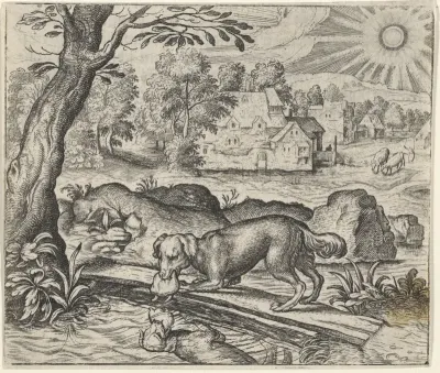 Fabel van de hond en zijn spiegelbeeld