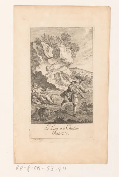 Fabel van de leeuw en de jager