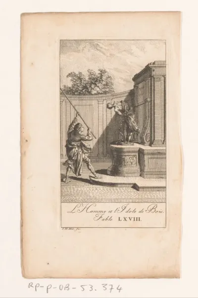 Fabel van de man en het houten afgodsbeeld