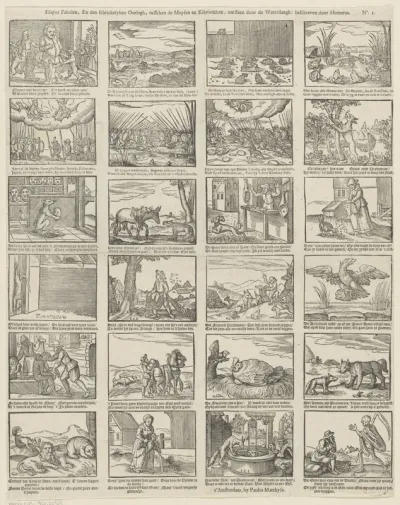 Fabel van de strijd tussen de muis en de kikker uit de Aesopus fabelen