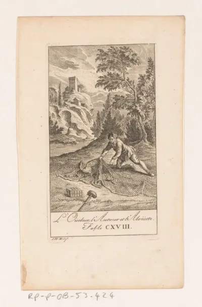 Fabel van de vogelvanger, de havik en de leeuwerik