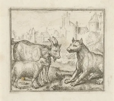 Fabel van de wolf, de geit en het schaap