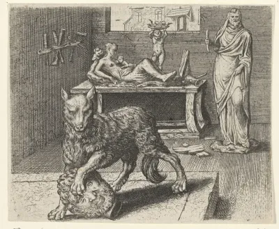 Fabel van de wolf en het standbeeld
