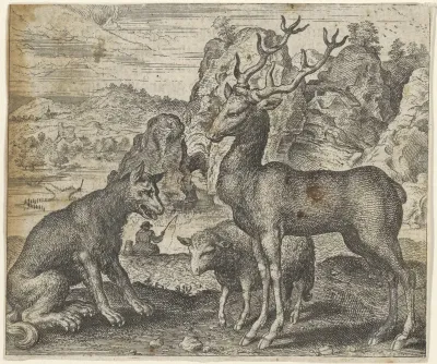 Fabel van het hert, de wolf en het schaap