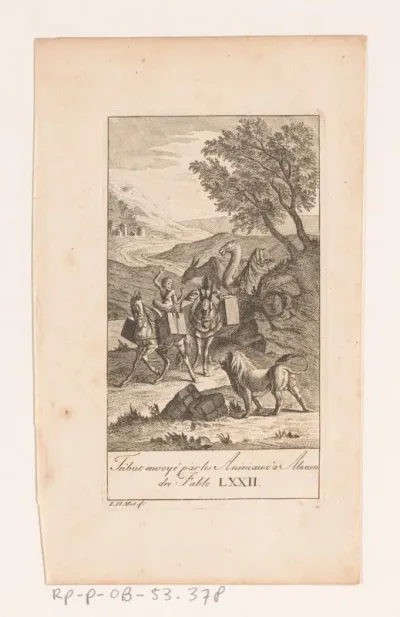 Fabel van het tribuut gezonden aan Alexander door de dieren