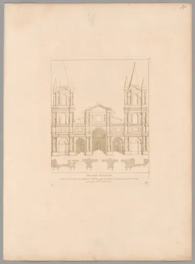 Façade d'eglise (Facade of a church), from Recueil d'estampes d'après les plus beaux tableaux et d'après les plus beaux desseins qui sont en France (Cabinet Crozat)