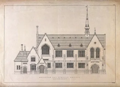 Facade elevation of the Wesleyan Day schools, Bristol
