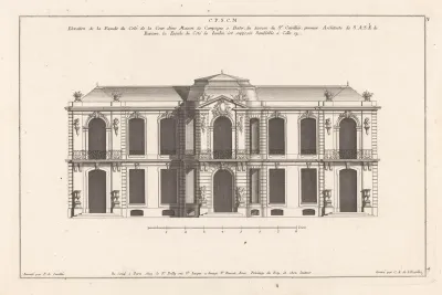Façade met rondbogen en balkons