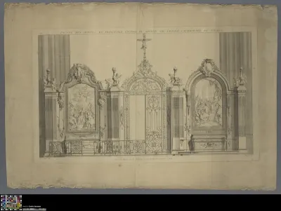 Facade of the altars and main entrance to the choir of the cathedral church of Meaux
