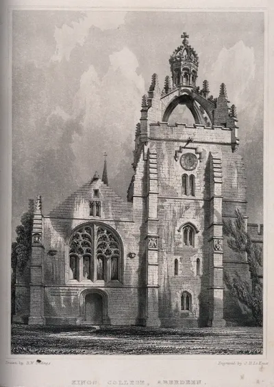 Facade of the church at Kings College, Aberdeen