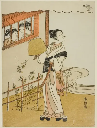 (Facsimile) The Fourth Month (Uzuki), from the series "Popular Versions of Immortal Poets in Four Seasons (Fuzoku shiki kasen)"