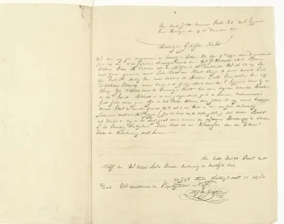 Facsimile van een brief van J.C.J. van Speyk aan zijn nicht mevrouw De Dieu van Tongeren