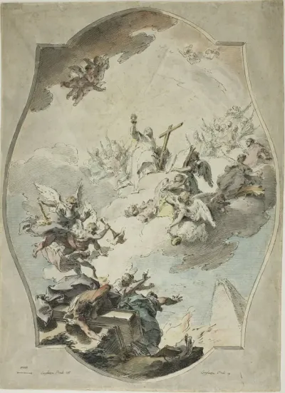 Faith Overcoming Heresy (recto); Tracing after Faith Overcoming Heresy (verso)