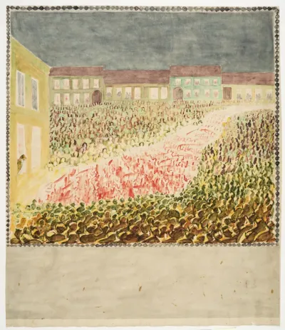 Fakkeltoget til H.C. Andersen i Odense. Udkast til freskodekorationer i H.C. Andersen Mindehallen i Odense